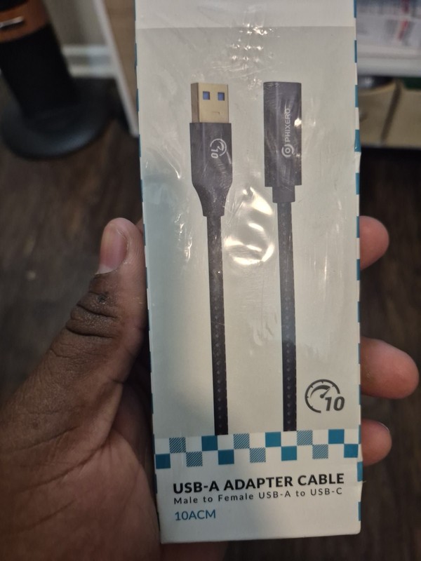 Male USB-A to Female USB-A Adapter Cable Black