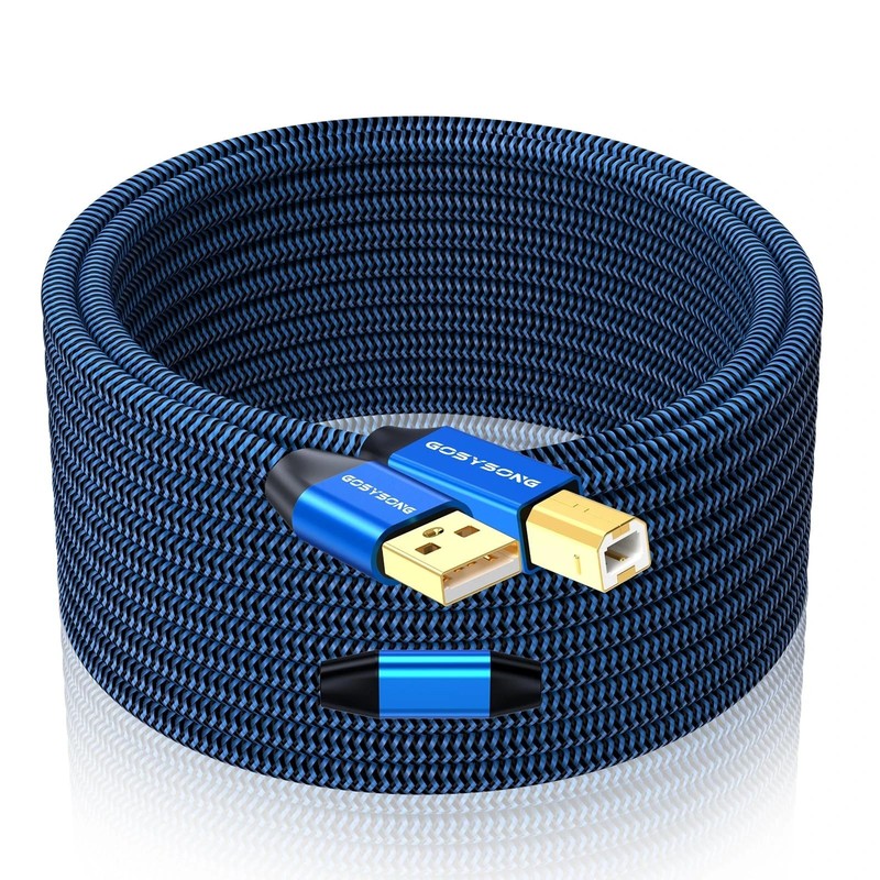 40ft Active USB A to B Cable – High Speed Long Printer USB