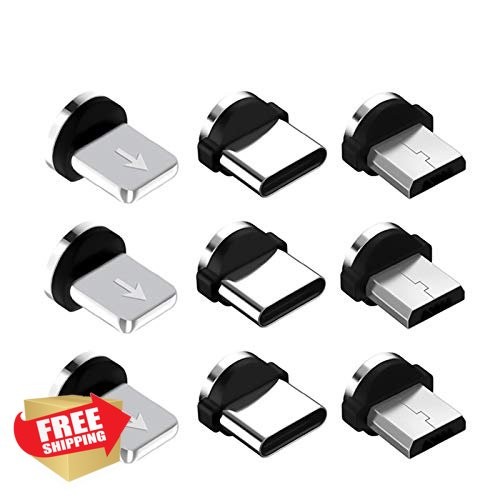 VizGiz 9pk Magnetic Cable Adapter Tips Micro USB Type C