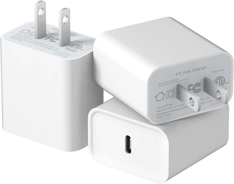 3PCS 20W USB-C Fast Charger For iPhone 17 16 15 14 13 12 11 Pro Max Type C Cable