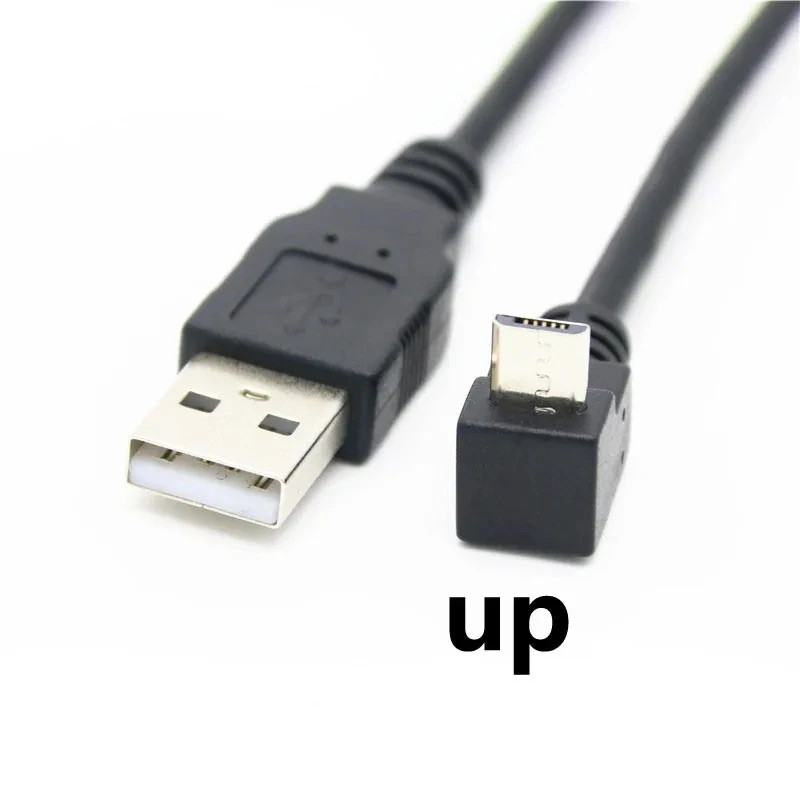 30Cm USB 2.0 a Male to Left Right 90 Degree Angle Micro Usb Cable Cord USB Data