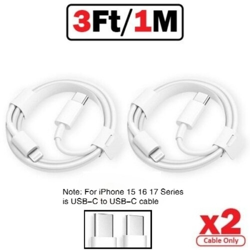 20W PD USB-C Fast Charger Type-C Cable For iPhone 17 Air 16 15 14 13 12 11 XR 8 gallery