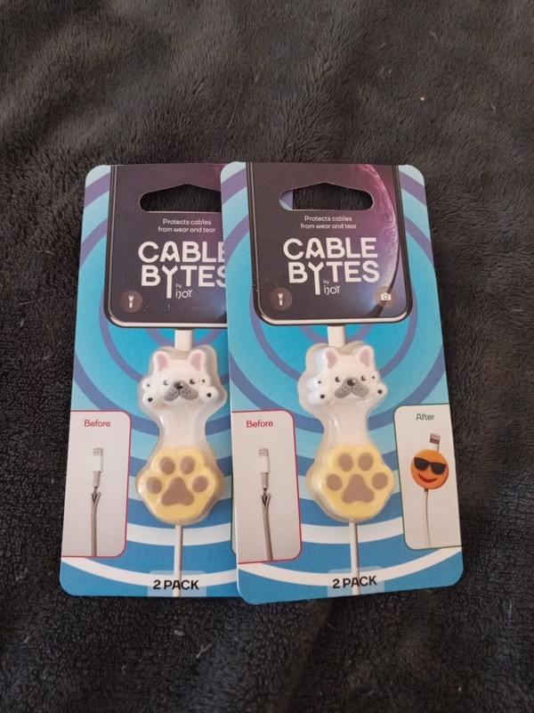 2 iJoy Cable Bytes,Phone Cable Breakage Protector Set : Puppy and Paw print NEW