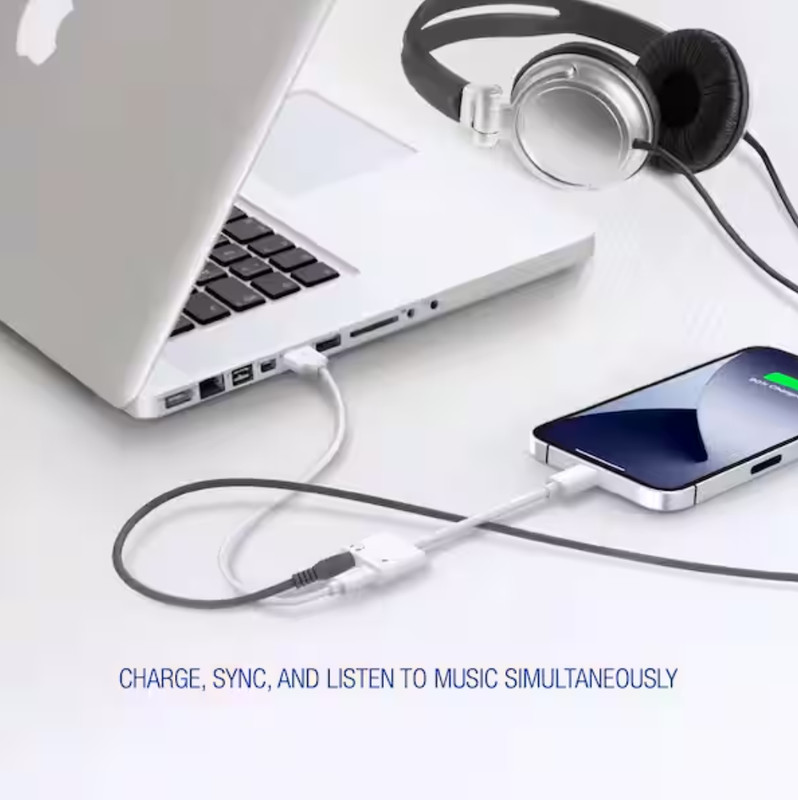 2 in1 3.5mm Headphone Adapter Cable Audio Splitter Dongle Adapter Fit for iPhone gallery