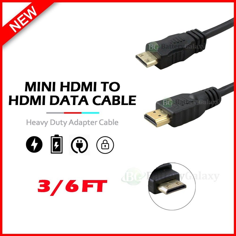 Mini HDMI to HDMI Cable Adapter Converter 4K UHD High Speed HD HDMI A to Mini C