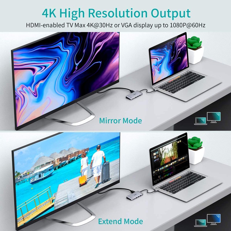 For XPS 13/15 4K CHOETECH Durable Carry USB C Hub Connect Adapter Part gallery