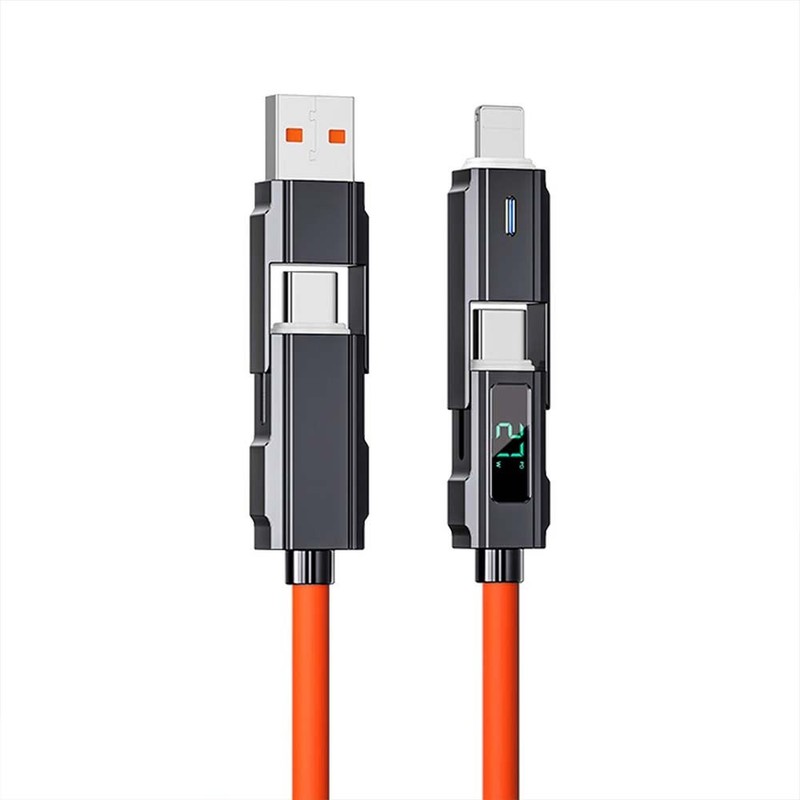 4-in-1 Digital Display USB-C PD Fast Charging Cable 100W