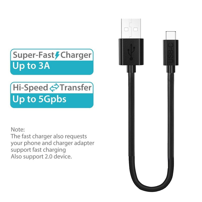 6 Inch USB C to USB A Cable Short Charging Data Sync Cord for Samsung Pixel HTC gallery