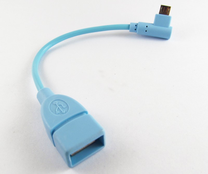 5x Light Blue Right angle USB2.0 Female to Micro USB Male OTG Host Cable Adapter