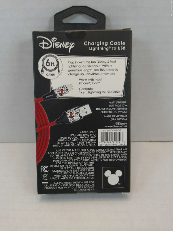 Disney Minnie Mouse 6' USB To Lighting Charging Cable Made For iPhone iPad gallery