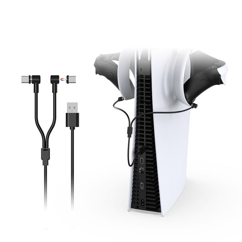Magnetic Charging Cable One Out Two Charging Cable for PSVR2/Switch/PS5 gallery