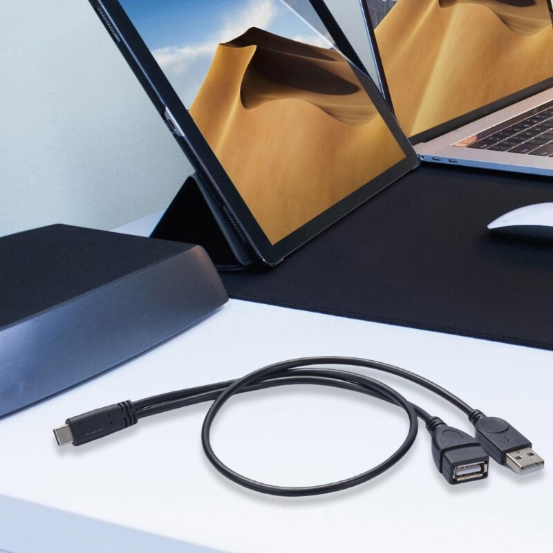 USB Female and Male to Type C OTG Splitter Cable for Smartphones Device Charging gallery