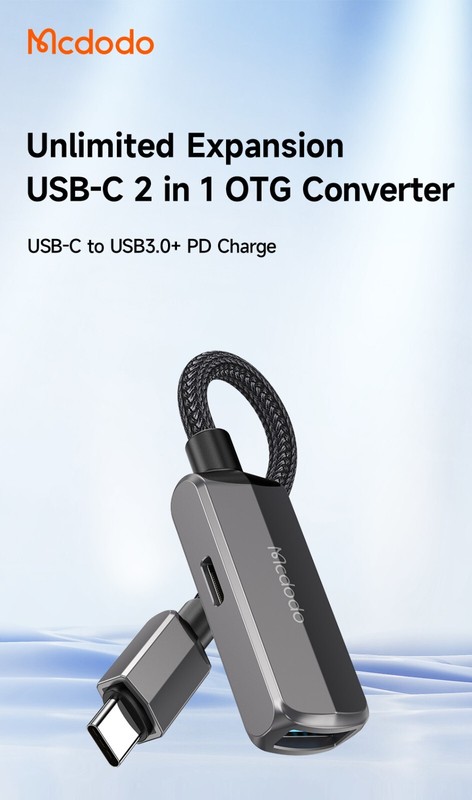 Mcdodo 2 in 1 60W USB C 3.0 Adapter USB C To USB + Type-C Fast Power OTG Convert