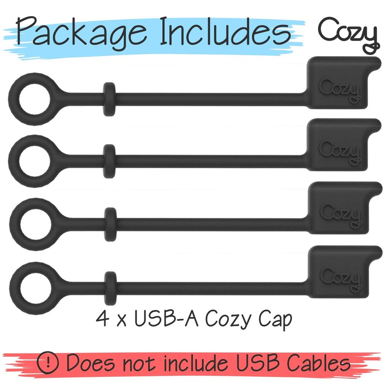 [4-Pack] USB Caps/Covers/Tether for USB A Cables with Dust Protection, Protec... gallery