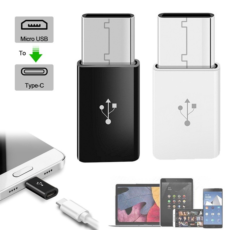 5-100 PCS Micro USB to Type-C Adapter 24mm Converter for Charging & Data Sync gallery