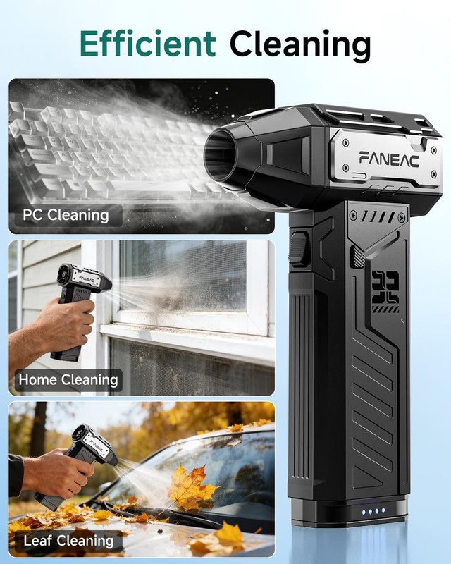 Electric Air Duster - 2 x Battey Pack Swappable, 150,000 RPM Compressed Air B... gallery