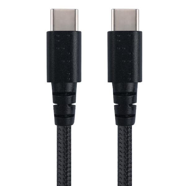 6 ft. USB-C to USB-C Black Braided Phone Charging Cable Reversible Extra Long gallery