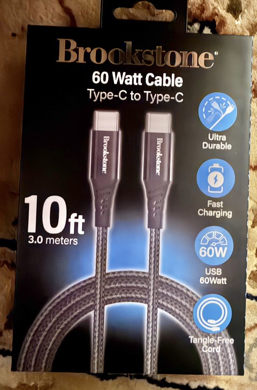 Brookstone USB-C Cable Bundle 6ft +10ft Fast Charging 60W Type-C NEW 2 pk bundle gallery