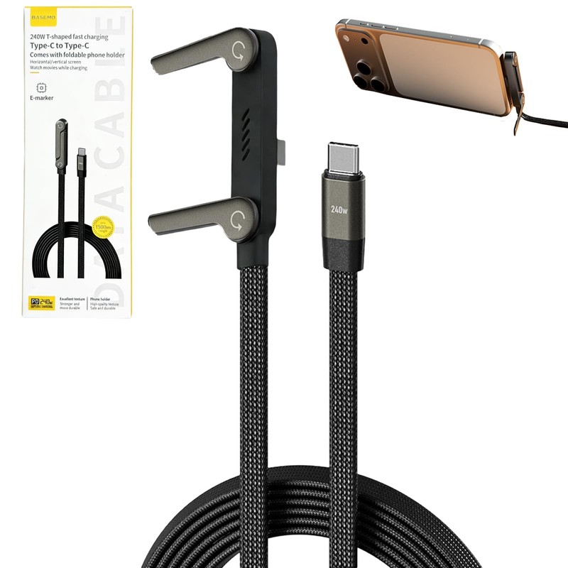 240W Braided Fast Charge Cable, 90° Right Angle TypeC to TypeC Cord, Durable …
