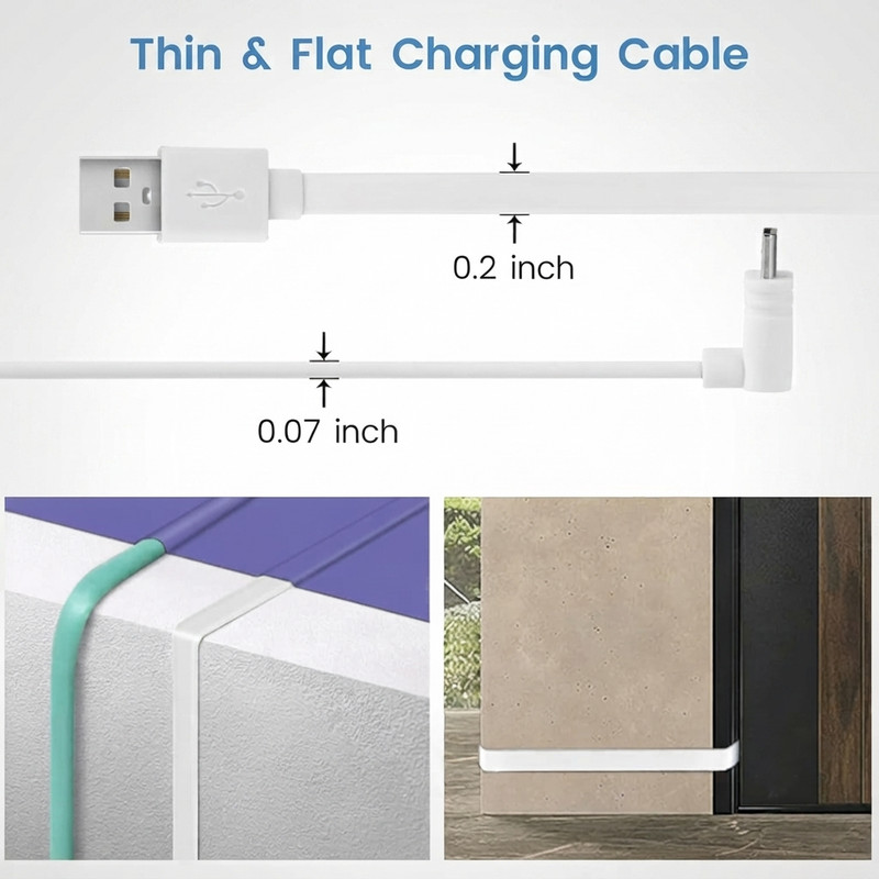 Smays 10ft Micro USB Power Cable for WYZE Cam Pan v3 90° Flat Cord 2-Pack gallery