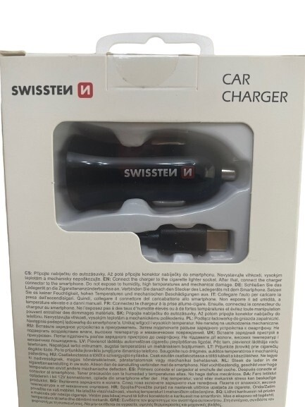 Swissten Car Charger for iPhone 15 Pro 14 Plus 13 12 11 XR XS Double Port 2.4Amp