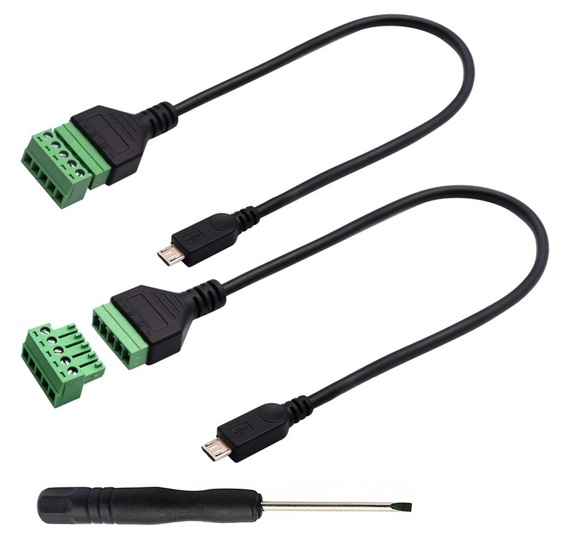 Micro USB Screw Terminal Block Connector Cable Micro USB 2.0 Male Plug to 5 P…