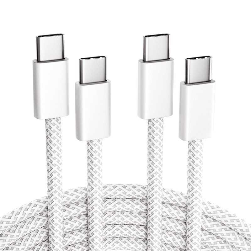 CCLINE USB-C to Cable 2-Pack, 60W Fast Charging, 2pack-3ft, White