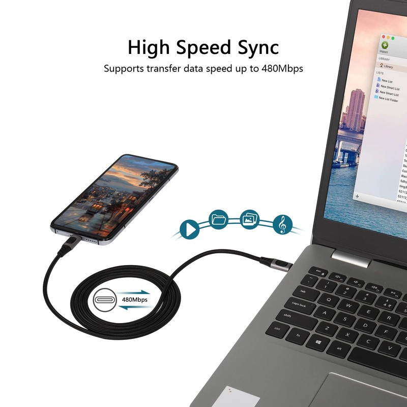 100W USB to USB Fast Power Cable,Supports UP to 5A 20V with 3PCS 5V 9V 12V DC... gallery