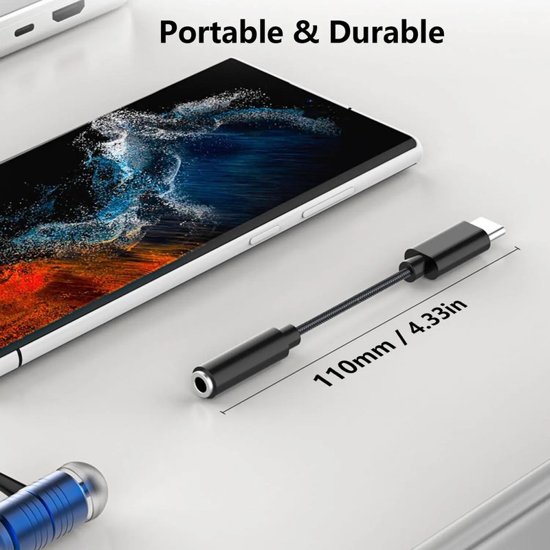 Digital Type-C Adapter Extension Cable to 3.5mm AUX Earphones Headphones gallery