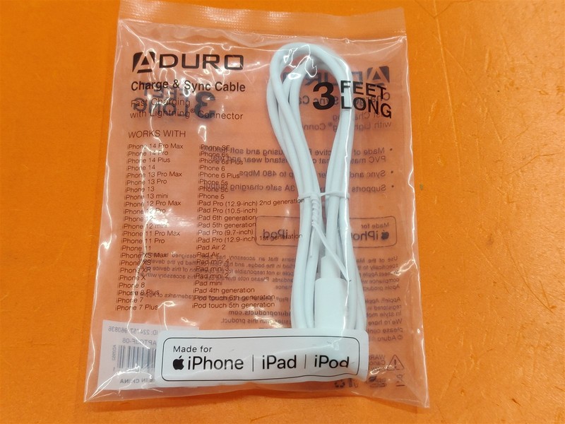 ⭐️⭐️⭐️⭐️⭐️ ADURO 3ft USB-C Charge & Sync Cable for iPhone iPad iPod
