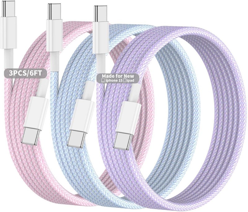 MFi Certified USB C to Type-C Charging Cable for iPhone 16 Fast Charger 3Pack…