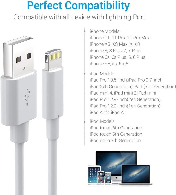 3-PACK USB Data Fast Charger Cable Cord For Apple iPhone 5 6 7 8 X 11 12 13 MAX gallery