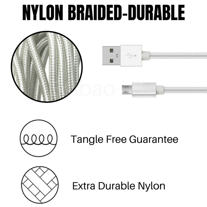 2Pack 10FT Braided Micro USB Charger Cable Fast Charge For Samsung Android Cord gallery