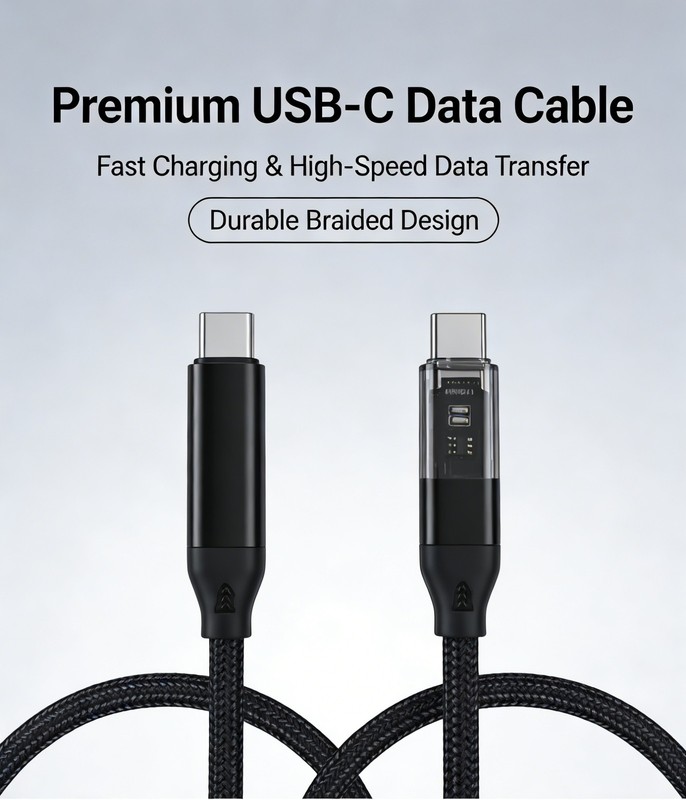 100W 3FT LED Braided Fast Charging Type-C Cable For Samsung S24 S25 Ultra SONY
