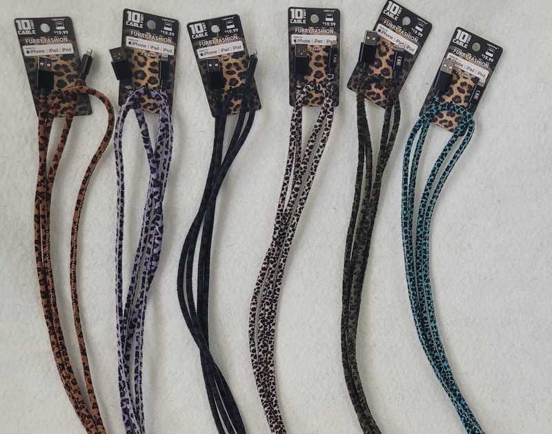 USB to Lighting Cable 10 Feet Furry Fashion Soft Fur iPhone iPad iPod Charger