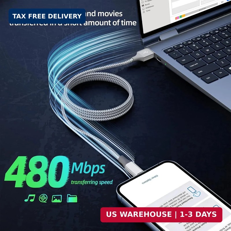 Phone Charger 3pack 10FT Apple MFi Certified Long Lightning Cable Fast Charging gallery