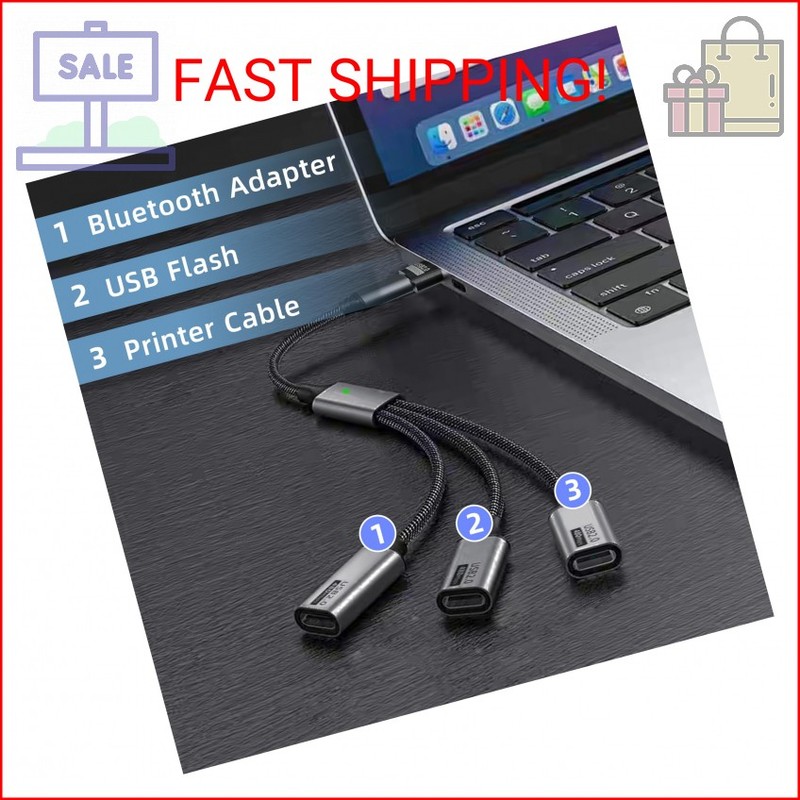 MIXVIRGO USB C Splitter 1 in 3 USB-C Out, USB Type C Splitter, USBC Male to Mult gallery