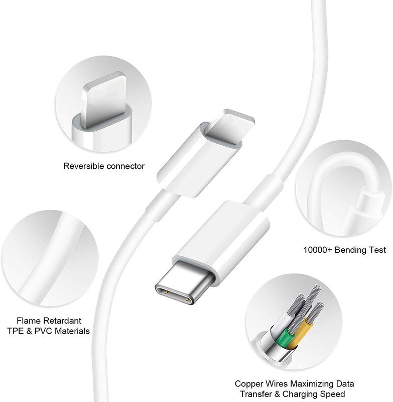 PD USB C Type C Fast Charger Cable For iPhone 14 13 12 11 Pro XR X XS Max 8 Lot gallery