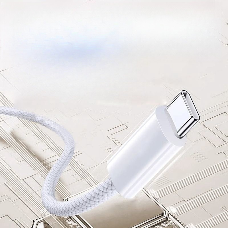 NEW Braided C-TYPE-C (WHITE) Charging Data SYNC Charger Cable Cord 1 pc gallery