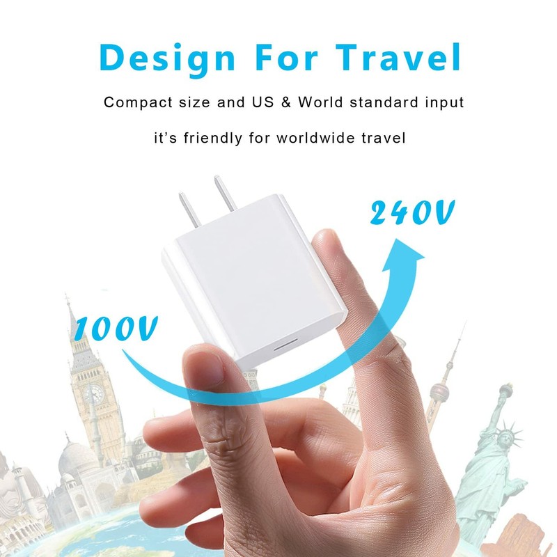 For iPhone 16 15 14 13 12 11 8 PD Type C Fast Charger Block 20W USB C Cable Lot gallery