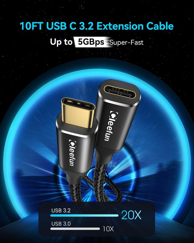 10ft USB C Extension Cable, 3.2 Male to Female, 5Gbps Data & 4K Video Sync, 1... gallery