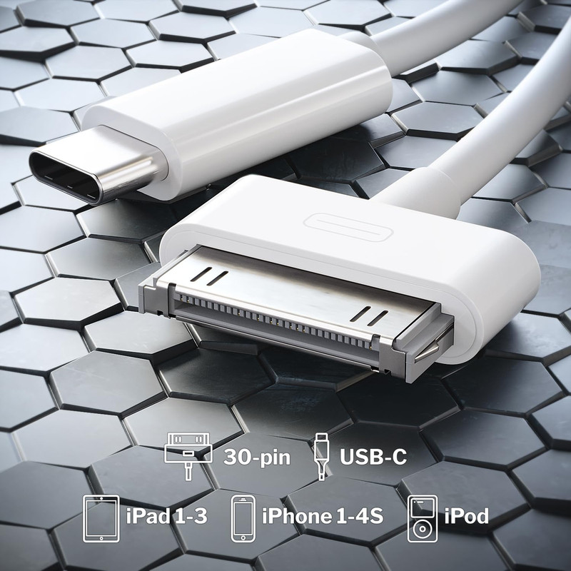30-Pin to USB C Adapter Cable for Iphone, Ipad, Ipod – 2X 3Ft (Next-Generation gallery