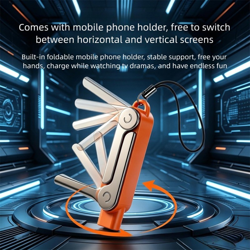 Phone Bracket Adapter 240W Fast Charging Type-C to USB-C Converter With Holder gallery