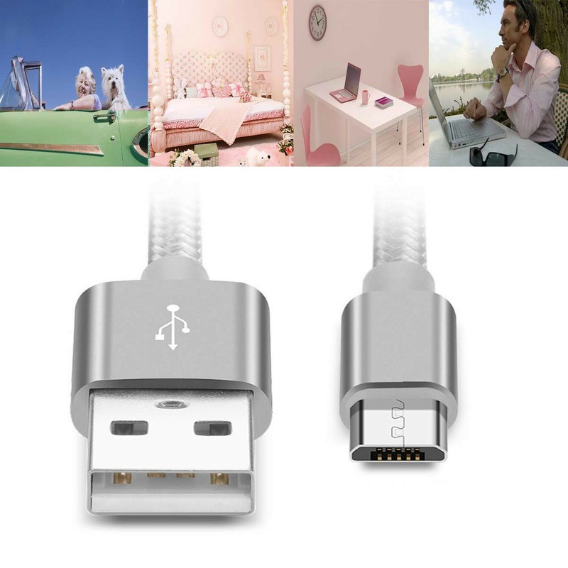 Micro USB Short Cords, 3 Pack 8in / 21cm Nylon Braided Micro USB Fast Charger... gallery