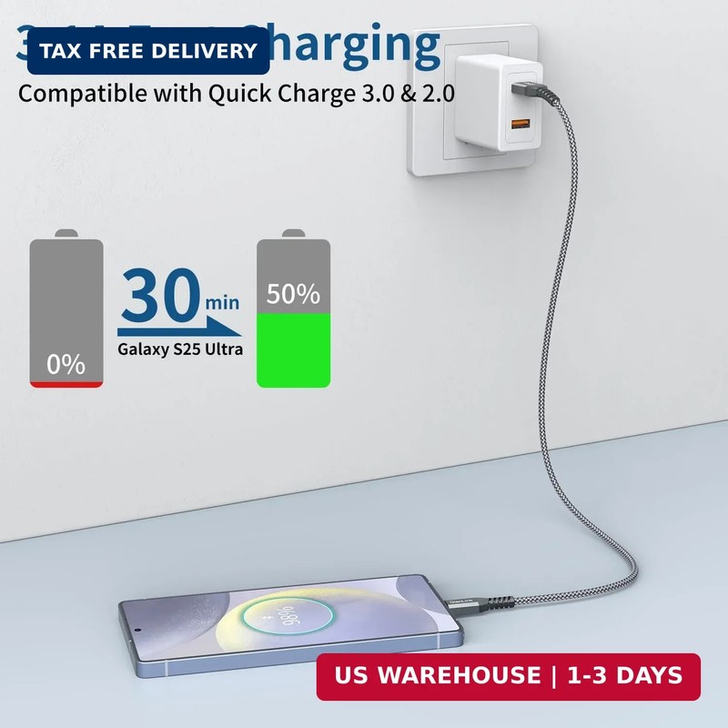Android Auto USB Cable 1.5FT, Car Carplay 3A Fast Charging USB C Cord, 10Gbps Da gallery