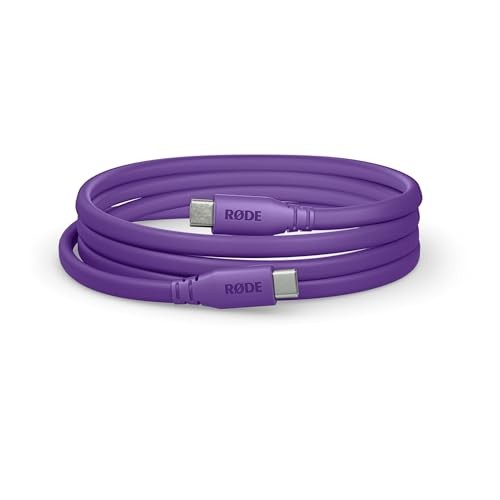 1.5m High Quality USB C to USB C Cable for Microphones and Devices Purple