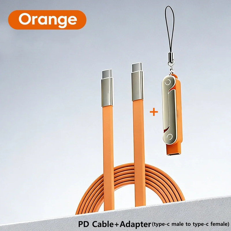 2-IN-1 240W PD Fast Charging Cable with Phone Foldable Stand Adapter Type-C Char gallery