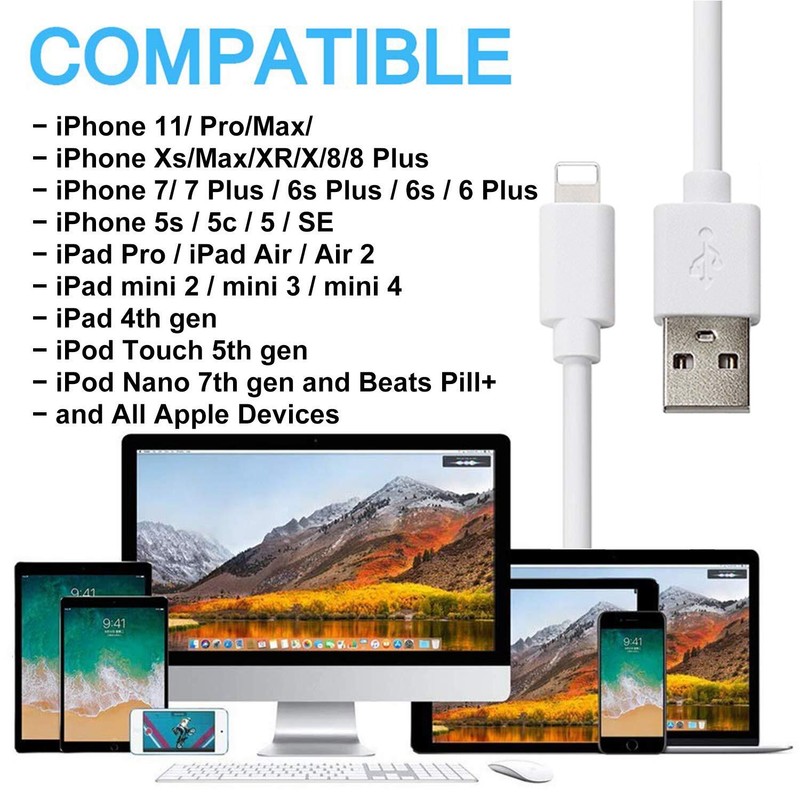 Short Phone Charger Cable 6 Pack 1 FT Cord Compatible with Cellphone All USB ... gallery