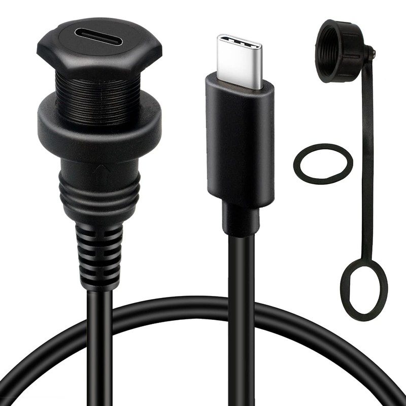 5/8″ Round Hole Small Type C 3.1 Car Flush Mount Cable USB C 3.1 Panel Mount …