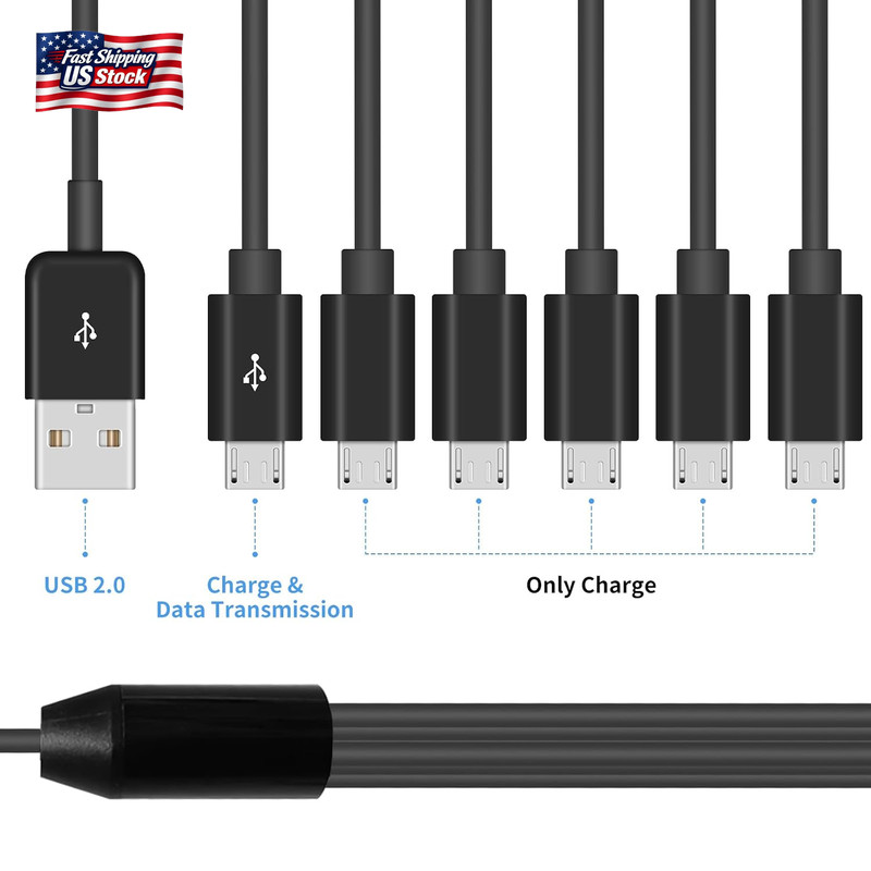 Poyiccot Micro USB Splitter Cable, Multi 6 in 1 USB 2.0 Type a Male to 6 Micro U gallery